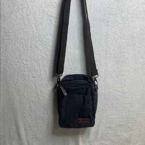 Compact Black Canvas Messenger Crossbody for Men